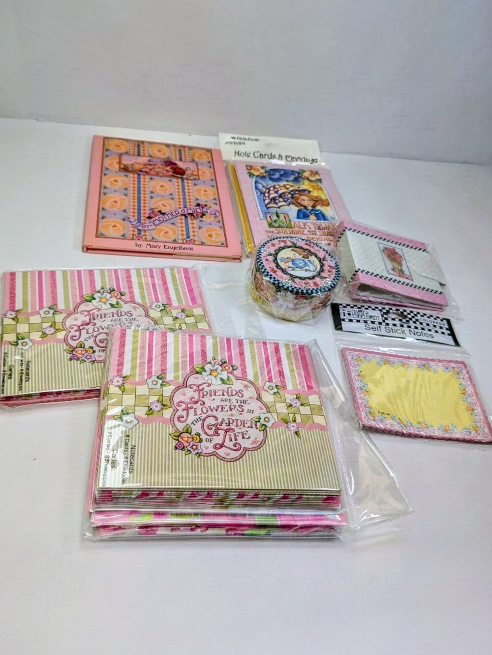 Mary Engelbreit Pink & Motherhood Stationery Lot - Rare Cards Book Album Box